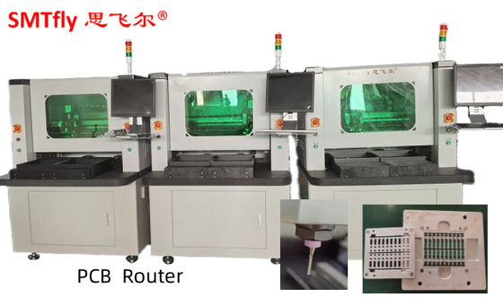 4.2KW L450mm Dual Workstation Router Cnc Pcb / PCB Depaneling Router เครื่องจักร