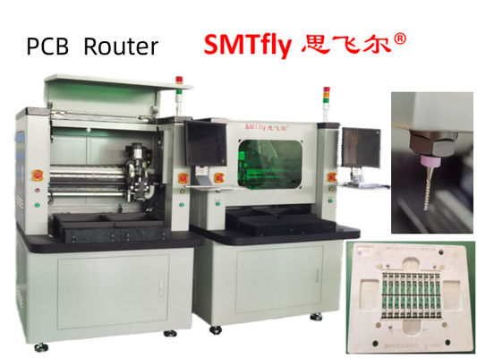 PCB Router PCB Depaneling Equipment พร้อมเครื่องดูดฝุ่นบน