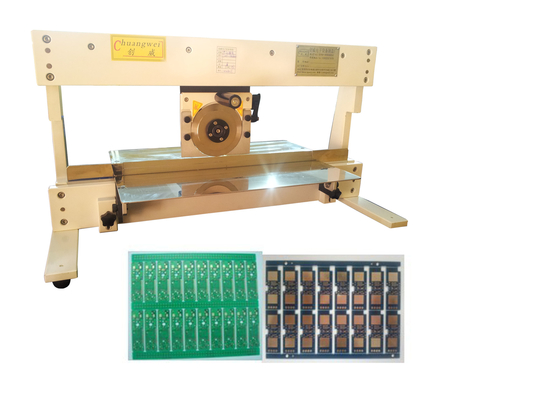 เครื่องตัด PCB มือหรือครึ่งอัตโนมัติ ด้วยการตัดใบกลมและเส้นตรง 720 มม